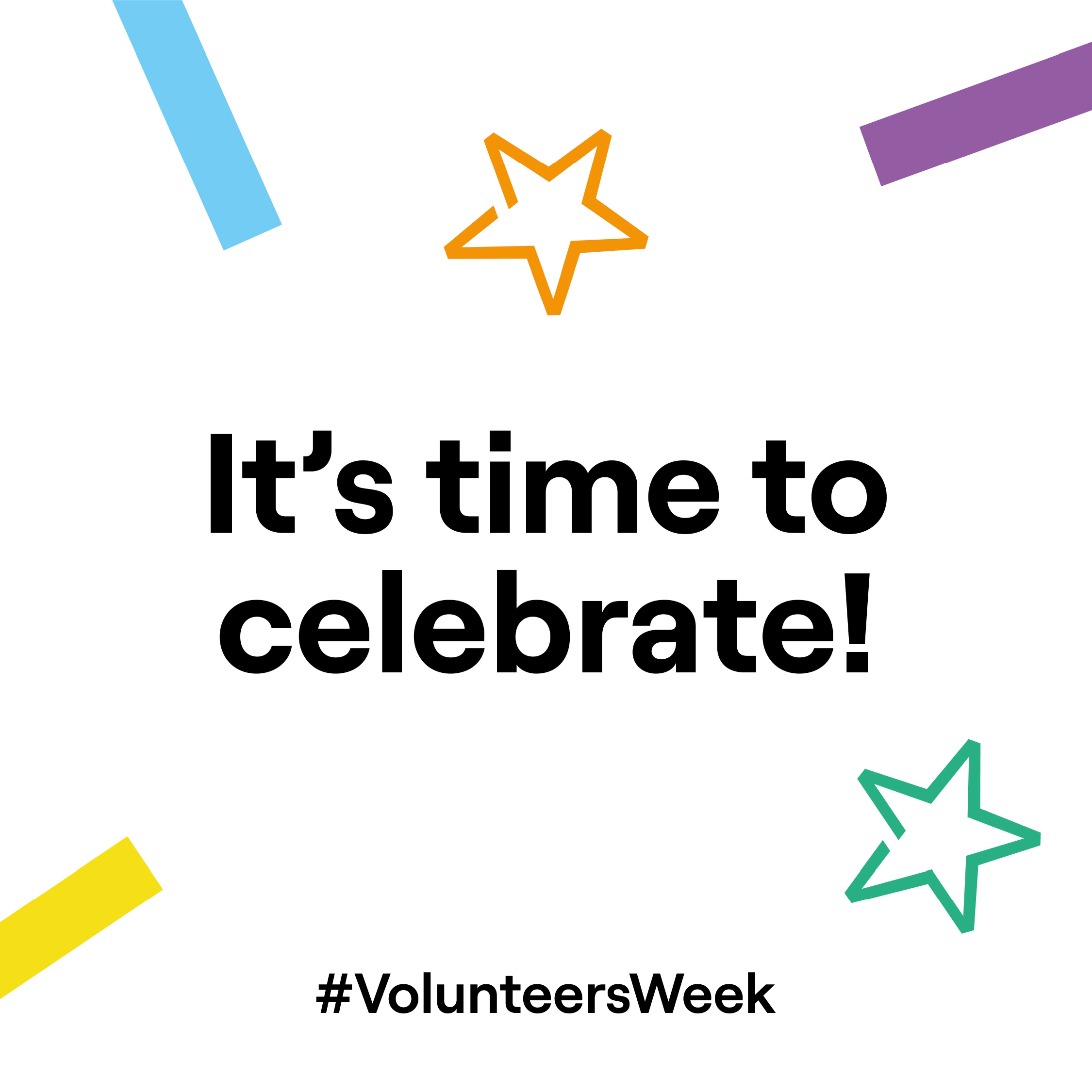 Words: #VolunteersWeek. It's time to celebrate'